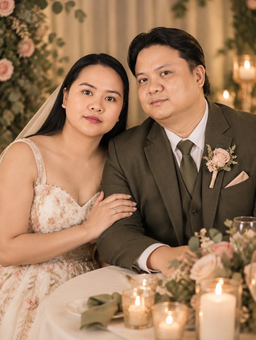 Jana and Jonie together at their intimate reception